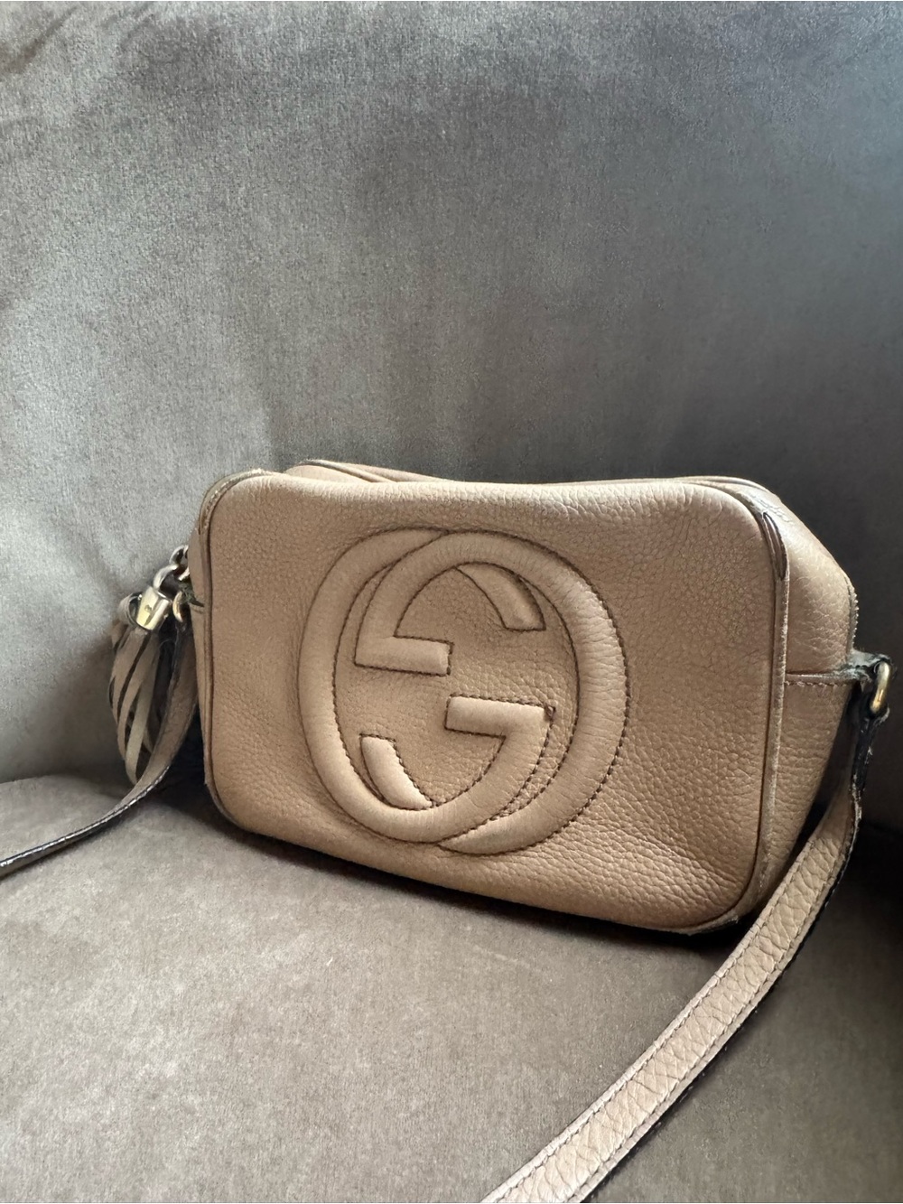 Gucci Soho Disco Leather Crossbody Bag in Tan